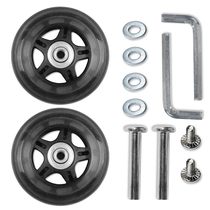 Rhinenet Replacement Luggage Suitcase Wheels OD 80mm PU Replacement Wheels with ABEC-7 Bearings Roller attachable wheels for duffel bag Trolley Bag, Inline Skate and Caster Board - Image 1